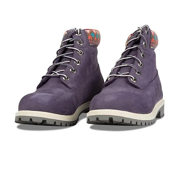 TIMBERLAND Waterproof Boots Nubuck Purple Sweater TB009595R Women's 7 or 6Y
