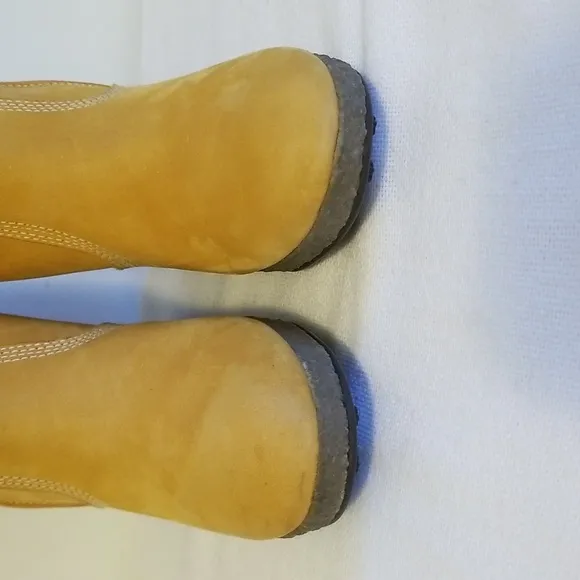 Timberland Wedge Suede Fur Boots Size 6.5