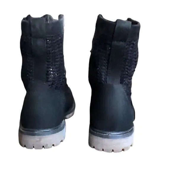 TIMBERLAND WOMEN'S AUTHENTICS OPEN WEAVE 6” BOOT – Black Nuback - Size 7  ***Ite