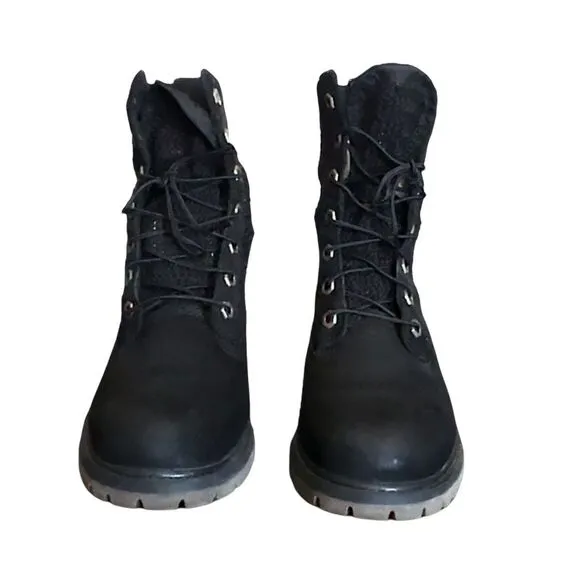 TIMBERLAND WOMEN'S AUTHENTICS OPEN WEAVE 6” BOOT – Black Nuback - Size 7  ***Ite