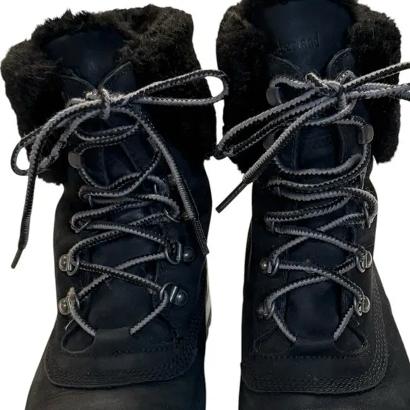 Timberland Women's Courmayeur Valley Boots Black Nubuck Leather Sz 10