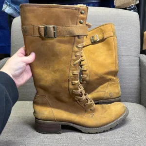 Timberland Women's Tan Tall Leather suede Boots 10
