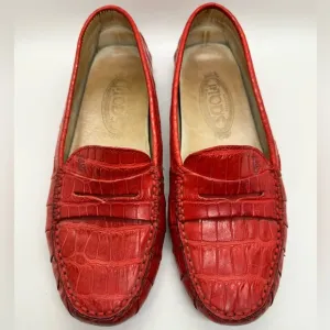 Tod’s Alligator Crocodile Drivers Loafers Shoes size‎ 36- US Size 6