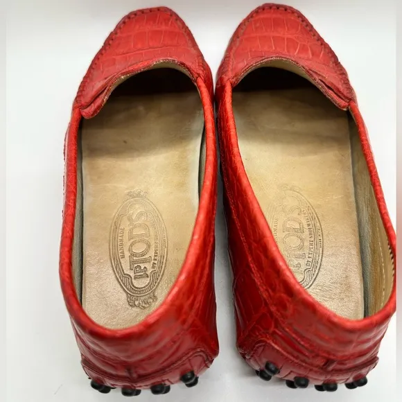 Tod’s Alligator Crocodile Drivers Loafers Shoes size‎ 36- US Size 6