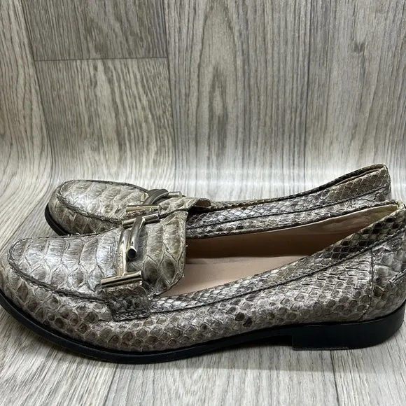 Tod’s Double T Croc-Embossed Leather Loafers
