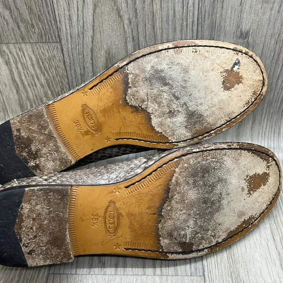 Tod’s Double T Croc-Embossed Leather Loafers