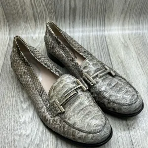Tod’s Double T Croc-Embossed Leather Loafers