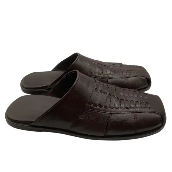 Tommy Bahama Men's Brown Leather Slip-On Shoes size 13