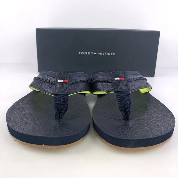 TOMMY Hilfiger Dembo Mens Flip Flop Sandals Blue Stylish &amp; Comfortable