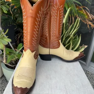 Tony Lama Vintage in box Western Cowboy Boots tow tone 9