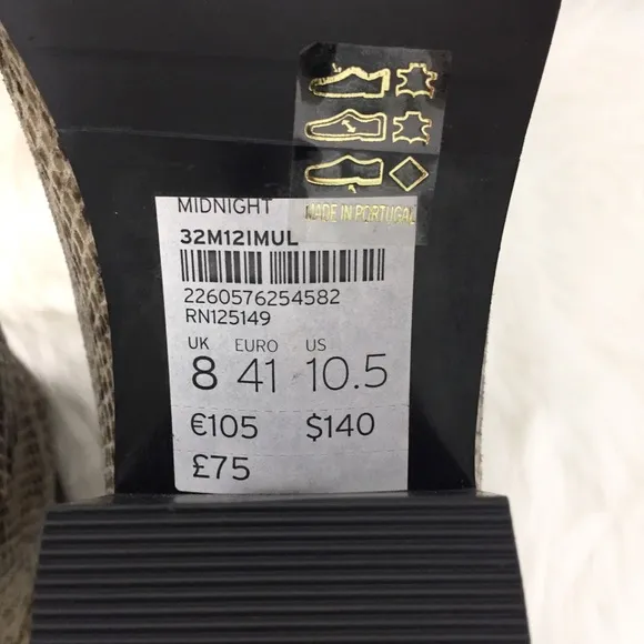 TopShop Snake-Effect Midnight Boots Sz 10.5 NWT