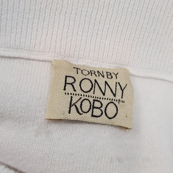 TORN by Ronny Kobo Classic Boho Pointelle Fitted Stretchy Cream Skirt M