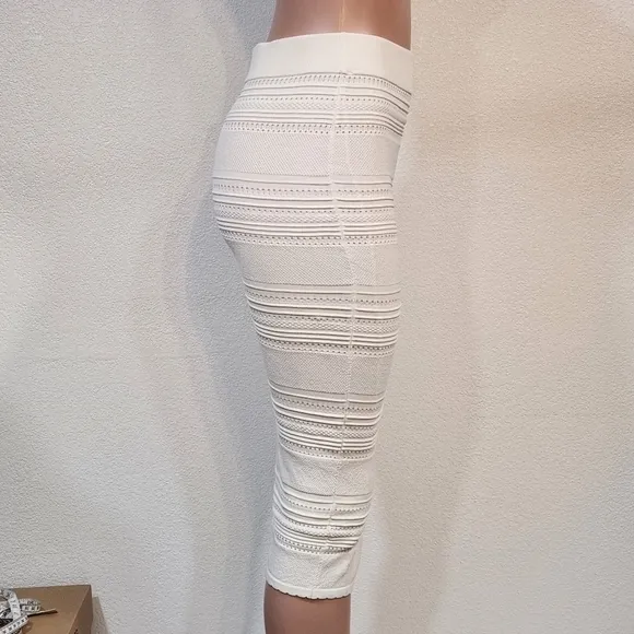TORN by Ronny Kobo Classic Boho Pointelle Fitted Stretchy Cream Skirt M