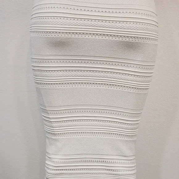 TORN by Ronny Kobo Classic Boho Pointelle Fitted Stretchy Cream Skirt M