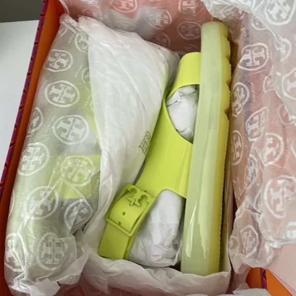 Tory Burch Criss Cross Bubble Jelly Sandals Lime Sherbert size 8