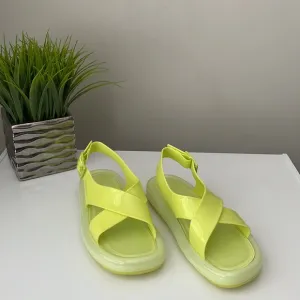 Tory Burch Criss Cross Bubble Jelly Sandals Lime Sherbert size 8