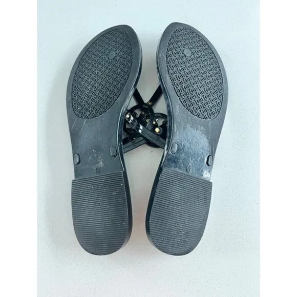 TORY BURCH MINI MILLER BLACK SLIDE SANDALS SIZE 10