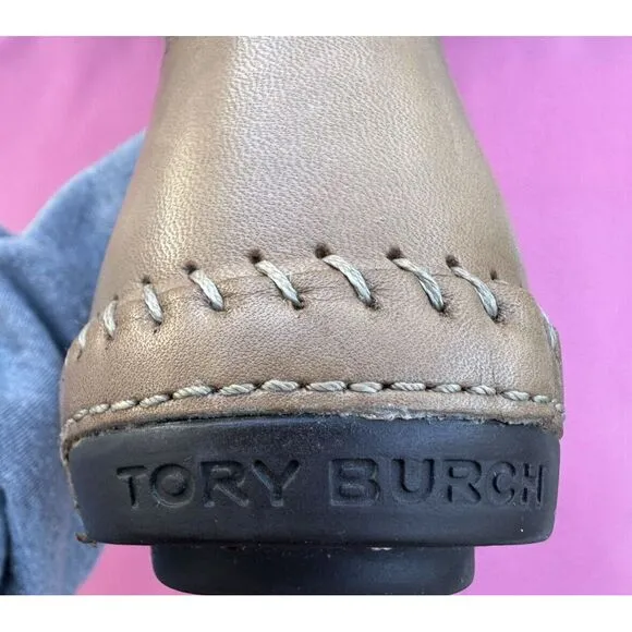 Tory Burch‎ Rabbit Fur Lining Boots, Whip Stitch Trim, Gold Tone Buckles Size 7M