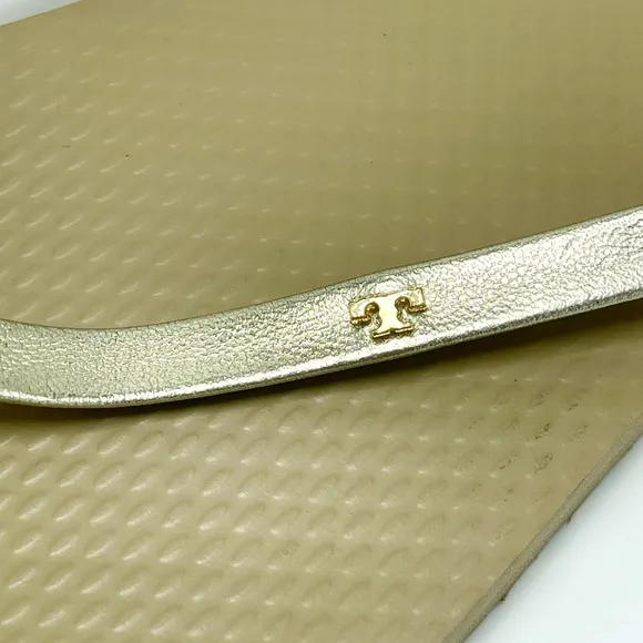 Tory Burch Women's Gold Flip Flops Size 9.5-New w/o Box
