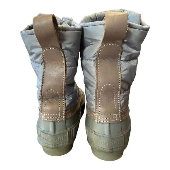 Tretorn | Faux Leather Ankle Gray Foley Lace Up Boots Girls 4