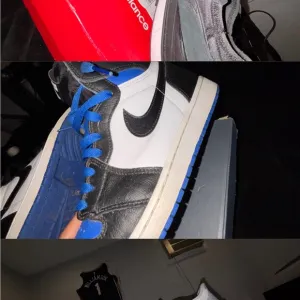 TRIPLE SHOE PACK (Jordan 1 royal toe black size 11.5, Nike shoes 13, nb, 13