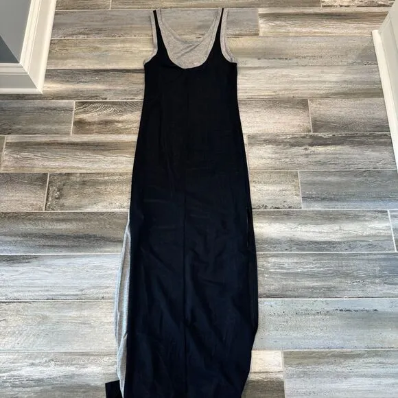 Twenty Montreal Luxury Activewear Mesh Black Grey Maxi Casual Long Tank Dress
