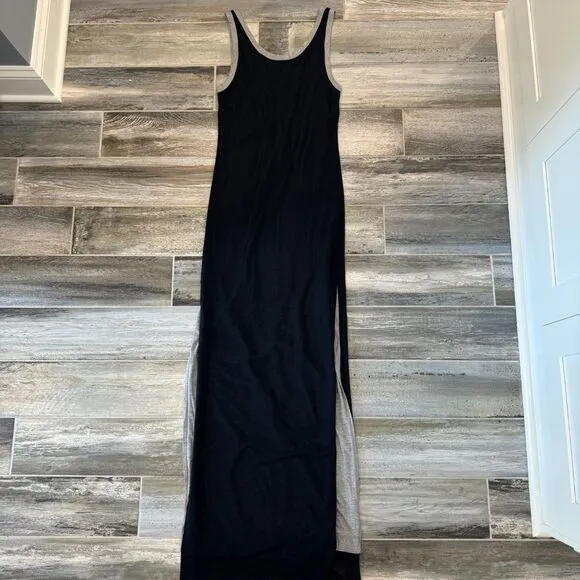 Twenty Montreal Luxury Activewear Mesh Black Grey Maxi Casual Long Tank Dress