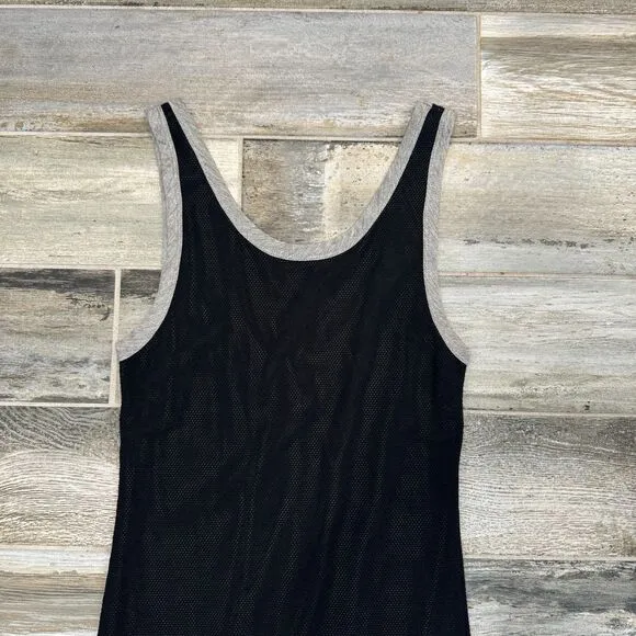 Twenty Montreal Luxury Activewear Mesh Black Grey Maxi Casual Long Tank Dress