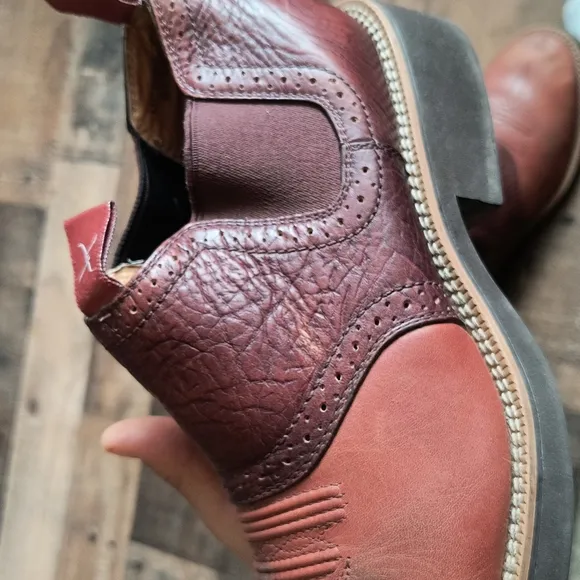Twisted X Men's Cowdog Leather Slip on Boots Western Sz 8.5