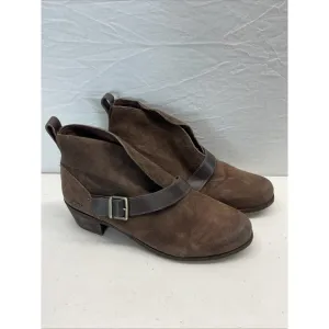 UGG 1014184 Wright Belted Brown Suede Pull-on Ankle Booties Women's US Size 11
