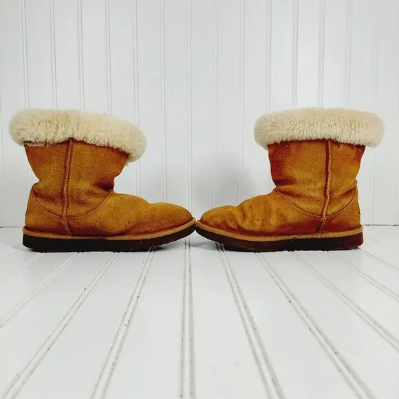 Ugg Australia Bailey Bow Kids Suede Faux Fur Winter Boots D261