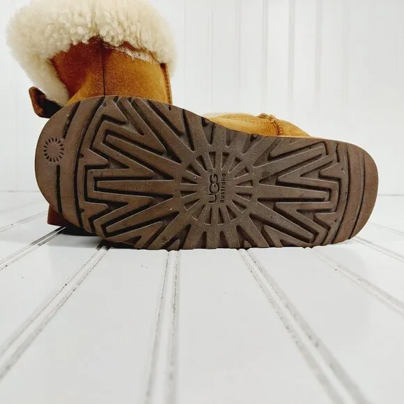 Ugg Australia Bailey Bow Kids Suede Faux Fur Winter Boots D261