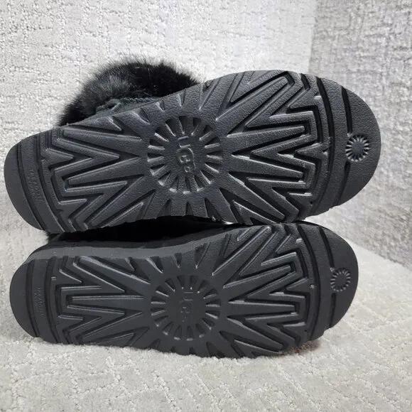 UGG Australia Cathie Women's Size 6 US Black Suede Faux Fur Boots 1109852