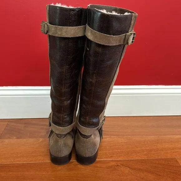 UGG Australia Cydnee Tall Riding Boots Womens Brown Suede Leather size 11 Eur 42