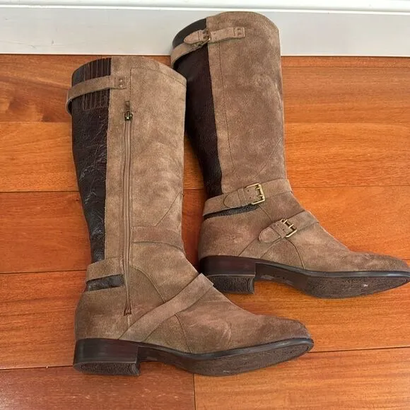 UGG Australia Cydnee Tall Riding Boots Womens Brown Suede Leather size 11 Eur 42