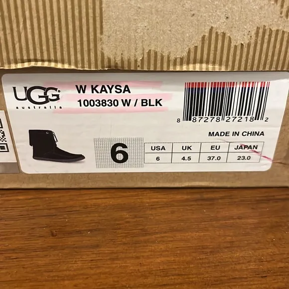 Ugg Australia Kaysa suede black boots new Women’s size 6