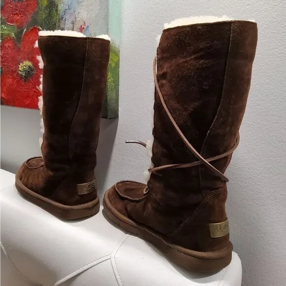 UGG Australia Uptown Lace-Up Tall Boots Size 7