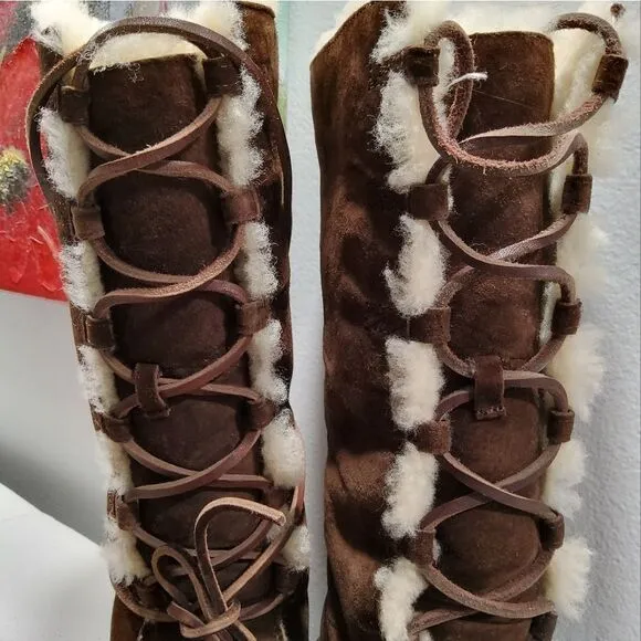 UGG Australia Uptown Lace-Up Tall Boots Size 7