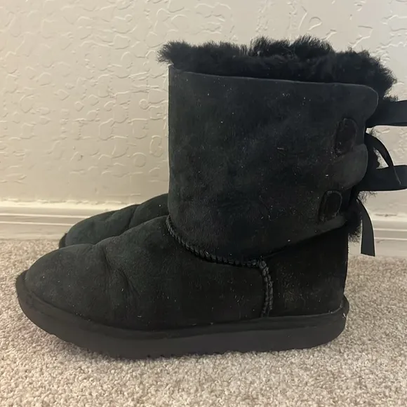 UGG Black Bailey Bow II Boots, Big Kids 2