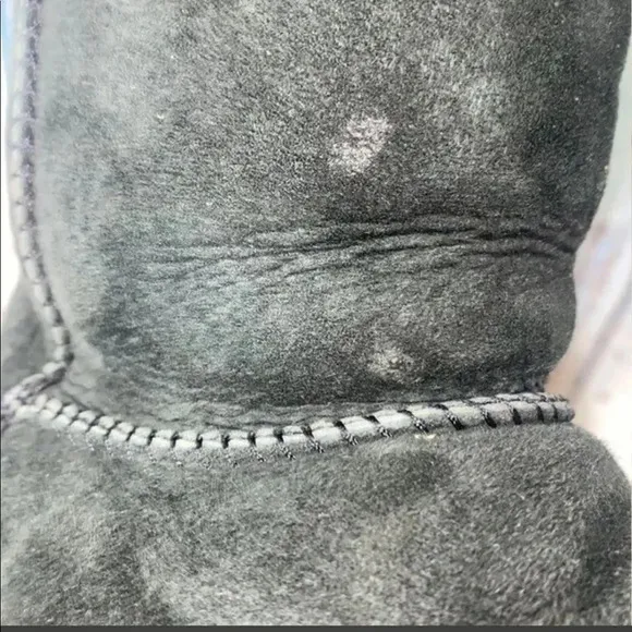 UGG Black Classic Short II Suede Water Repellant Faux Fur Boots
