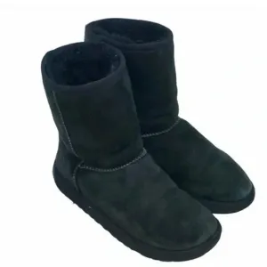 UGG Black Classic Short II Suede Water Repellant Faux Fur Boots