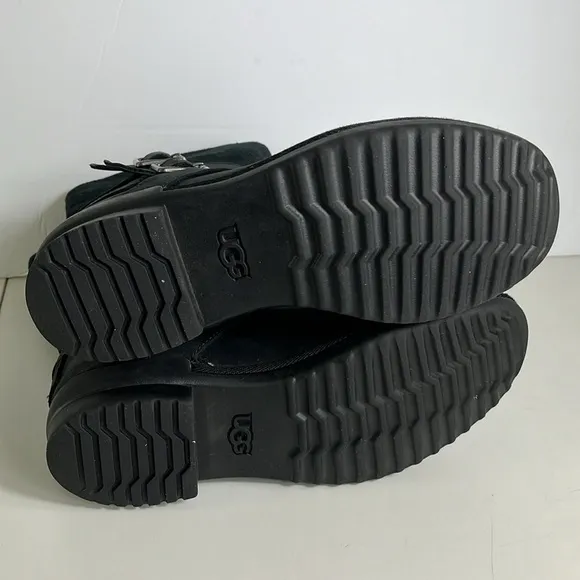 UGG Black Insulated Cushioned Belted Waterproof With Buckle boots women’s 7