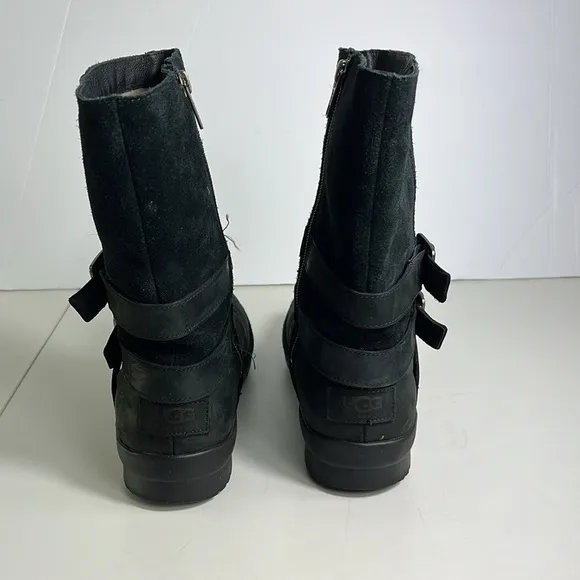 UGG Black Insulated Cushioned Belted Waterproof With Buckle boots women’s 7
