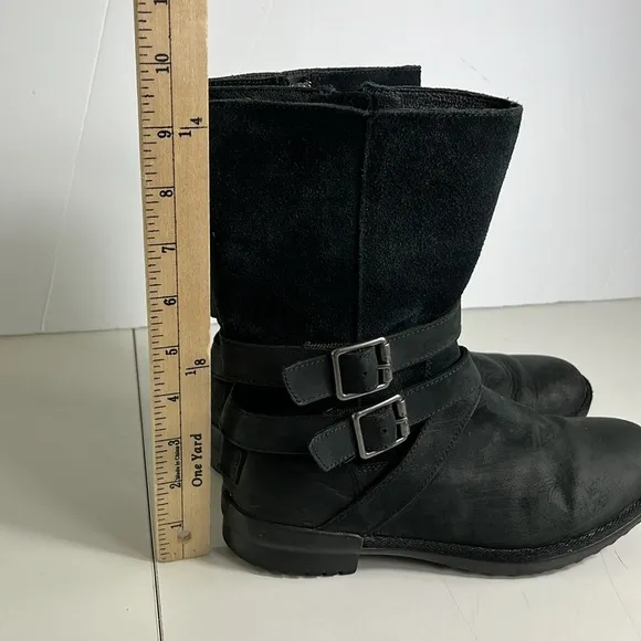 UGG Black Insulated Cushioned Belted Waterproof With Buckle boots women’s 7