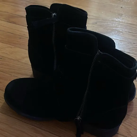 UGG black suede boots.