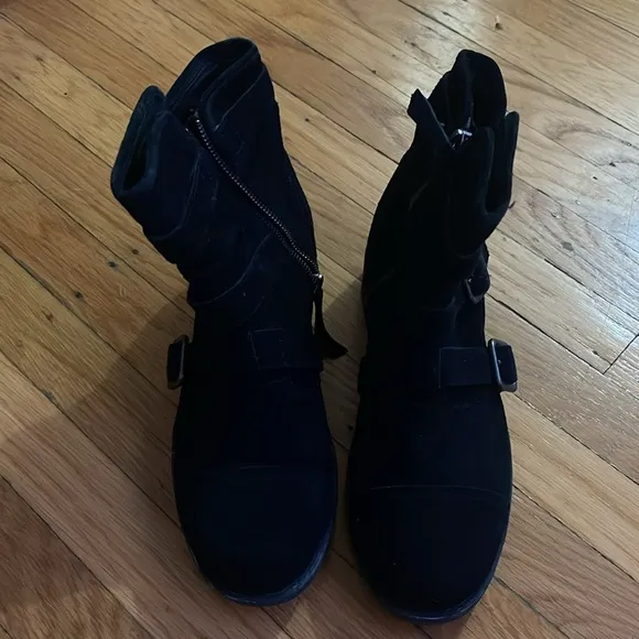 UGG black suede boots.