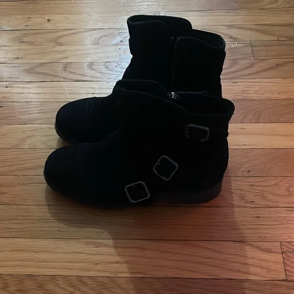 UGG black suede boots.