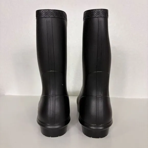 UGG Black Pull On Mid Rain Boots Women's Size 11