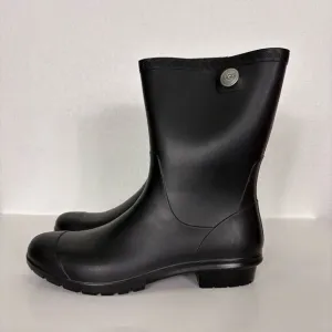 UGG Black Pull On Mid Rain Boots Women's Size 11