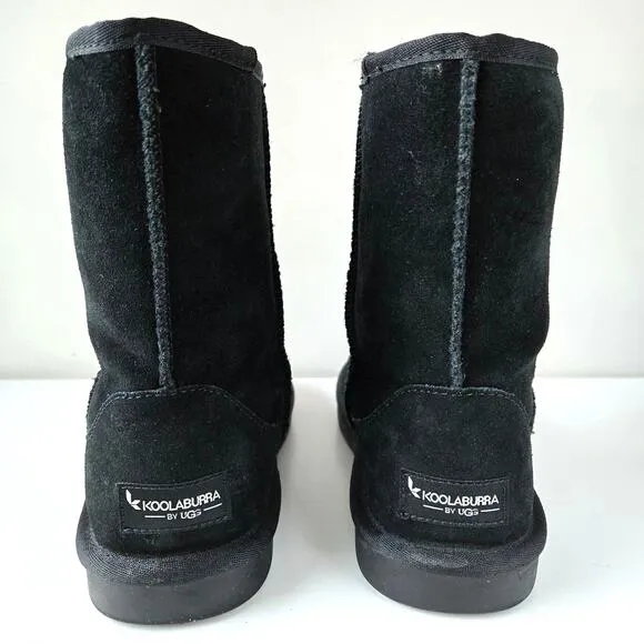 UGG by Koolaburra Koola Short Bootie Suede Leather Black Boots Womens US 5 EU 37